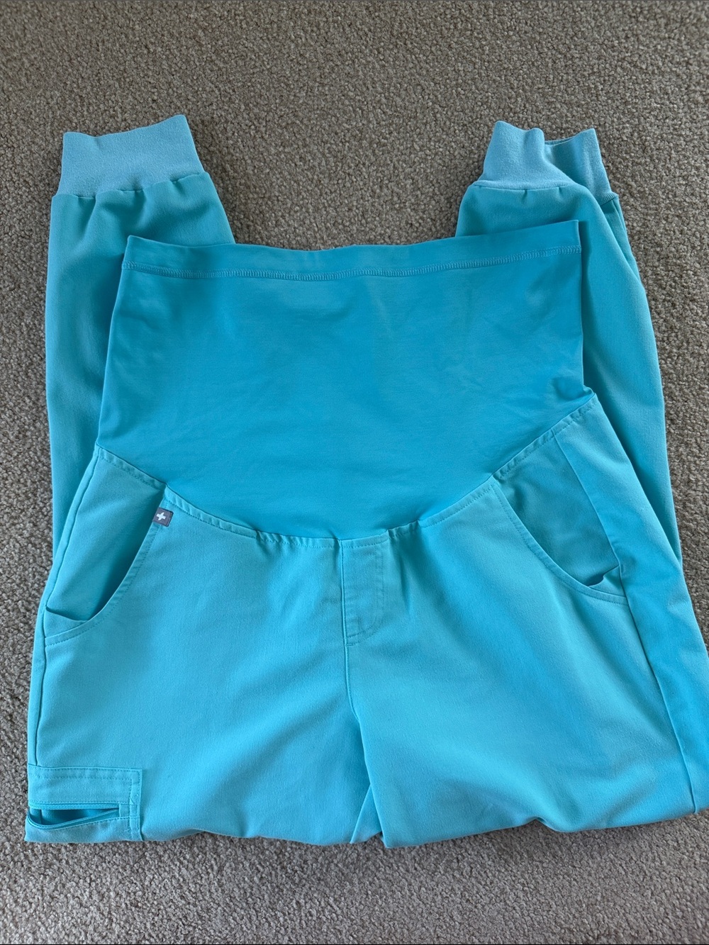 Figs Teal Maternity Zamora Scrub Pant - Size Medium